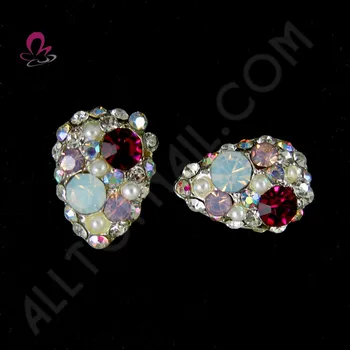 

Tear Drop With rhinestone&pearl Nail Art 3d Alloy Crystal Decoration 50pcs
