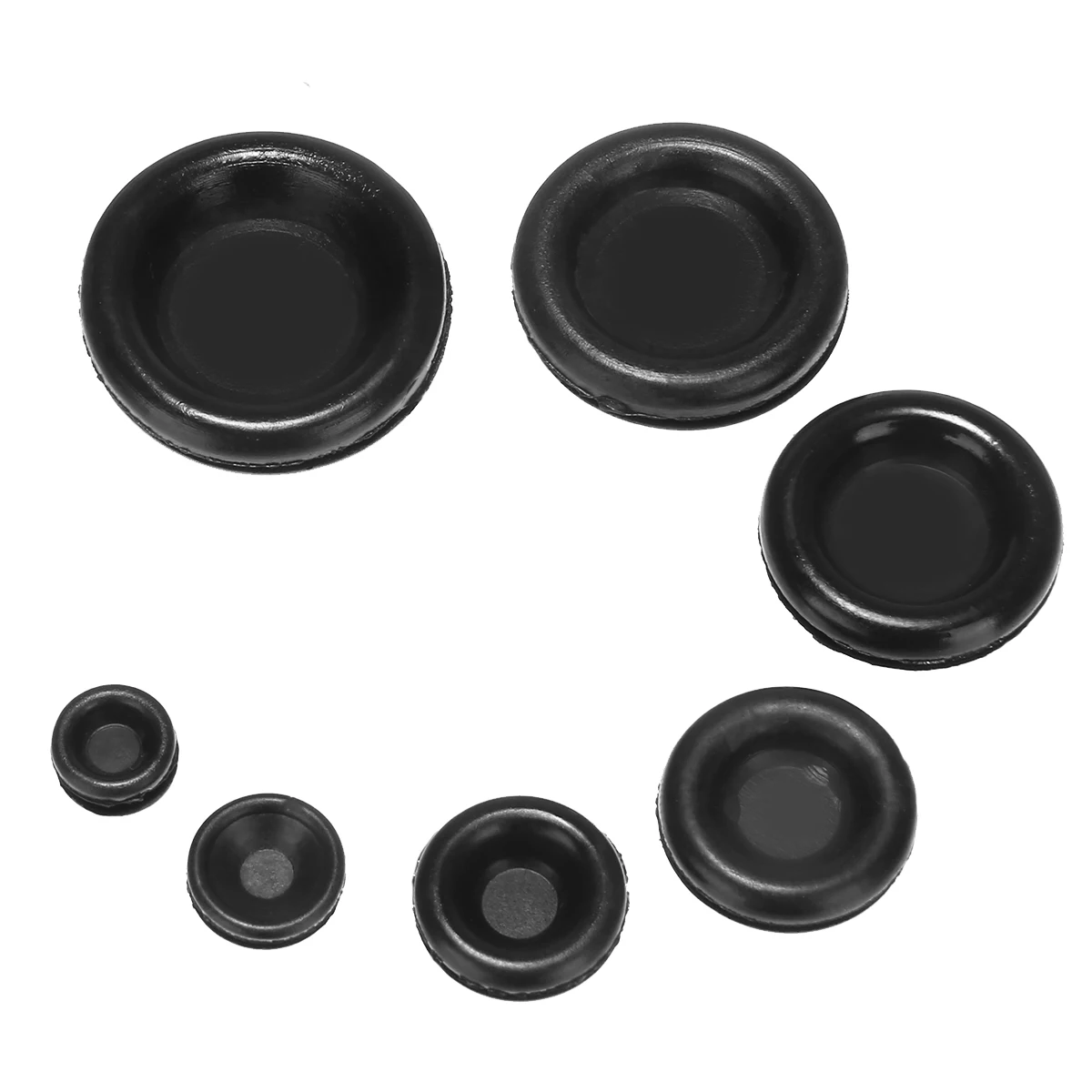 170pcs Black Closed Seal Ring Grommets Car Electrical Wiring Cable Gasket Kit Rubber Grommet Hole Plug Set with Plastic Box