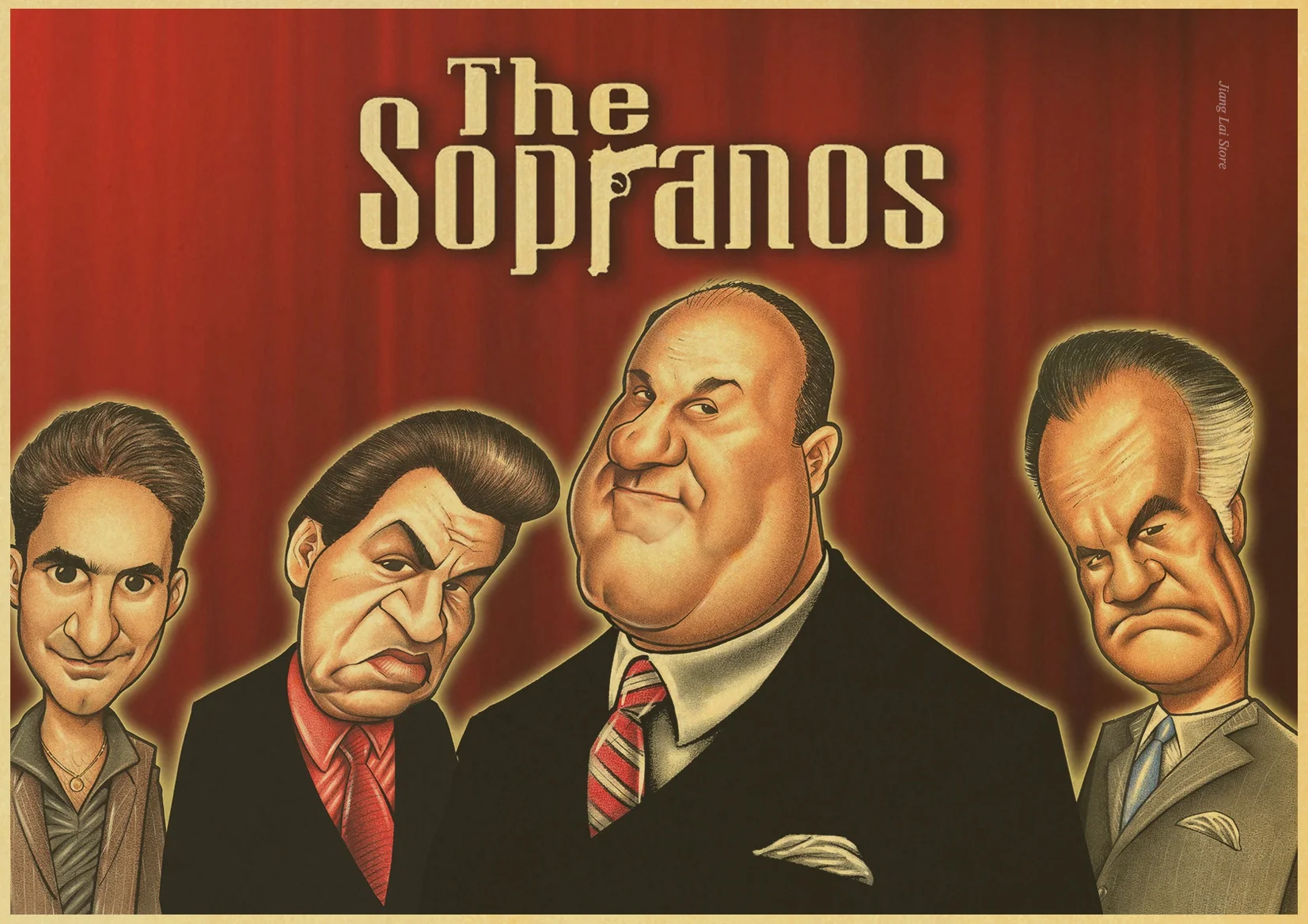 Винтажный бумажный постер James Gandolfini The Sopranos настенная живопись ...