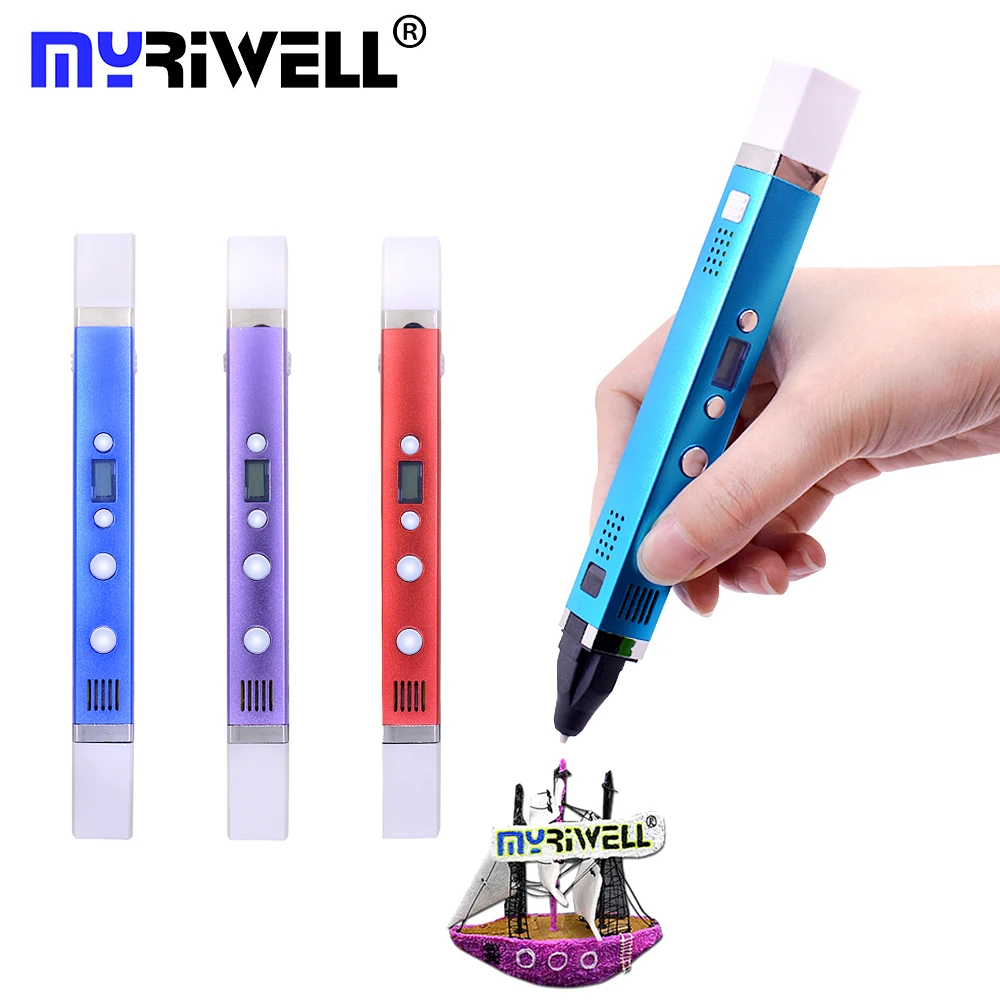 Myriwell RP-100C 3D Ручка DIY 3D печать Ручка принтера+ USB Мощность адаптер/9 м 1,75 мм PLA нити игрушки для детей