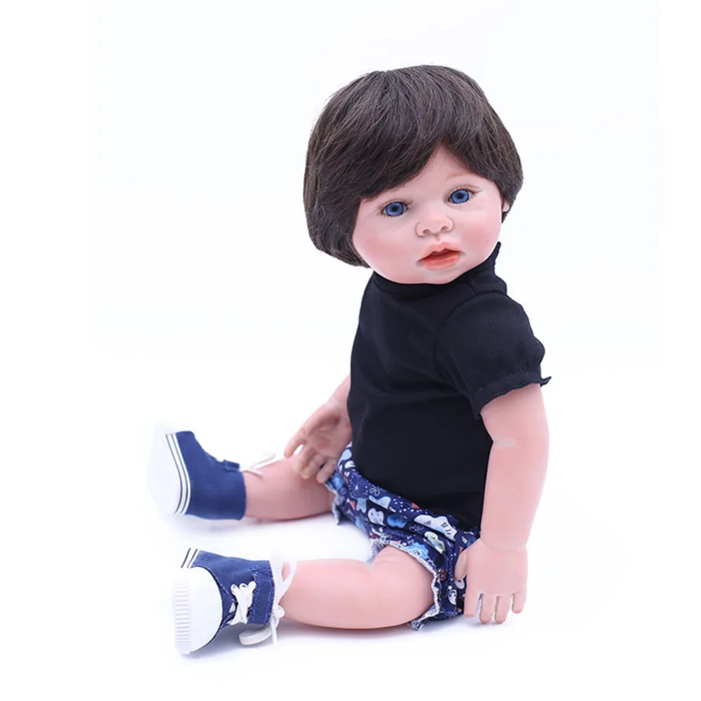 SanyDoll см 18 дюймов 45 см силиконовая кукла реборн, Реалистичная кукла прекрасная кукла для мальчиков и девочек праздничные подарки на день