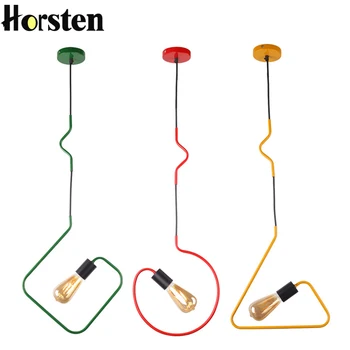 

Horsten Colorful Minimalism Iron Pendant Light Retro Vintage Pendant Lamp Loft Industria Hanging Lamp For Home Bar Restaurant