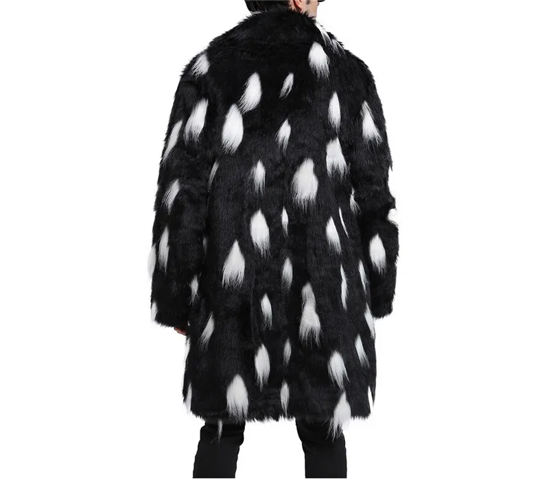 Fashion Europe and the United States popular faux fur suit collar long coat fur coat male 2018 autumn and winter new (7)