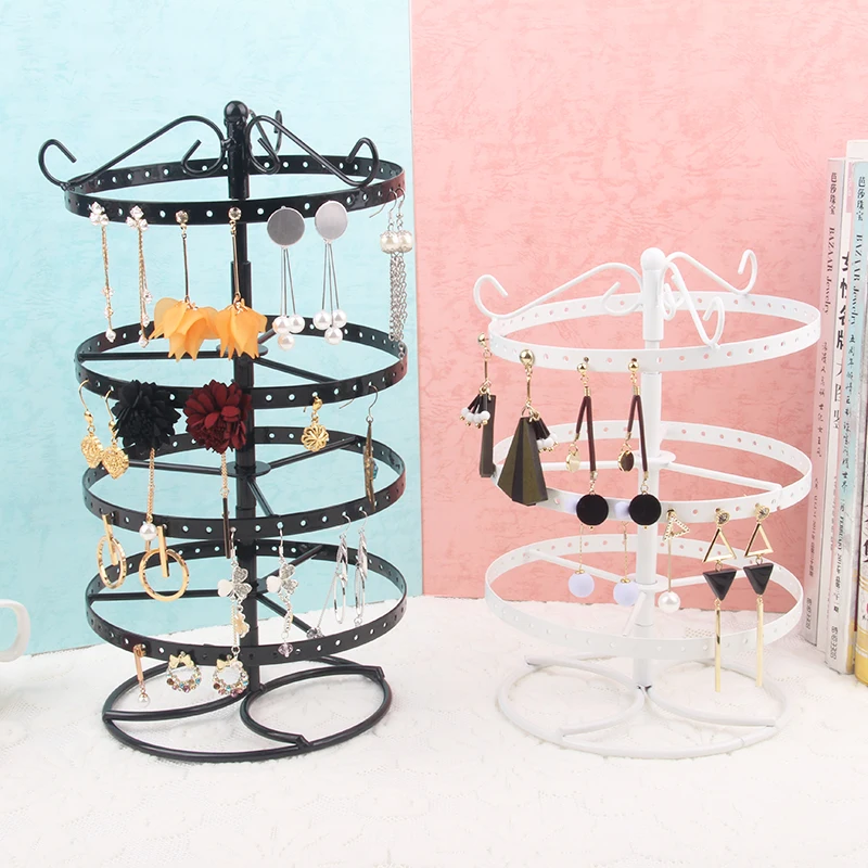 TONVIC Wholesale 1pc Black/White Rotating Metal Earring