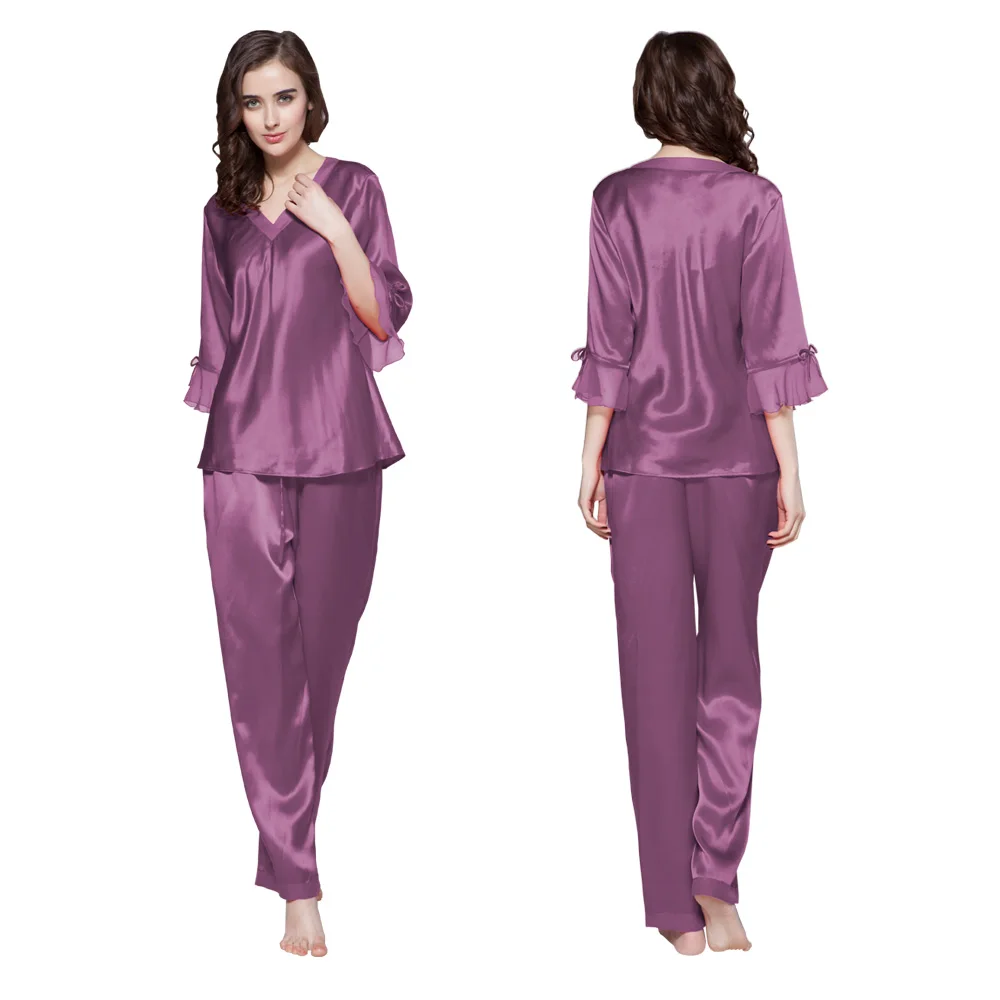 1000-violet-22-momme-laced-silk-pyjamas-set - 