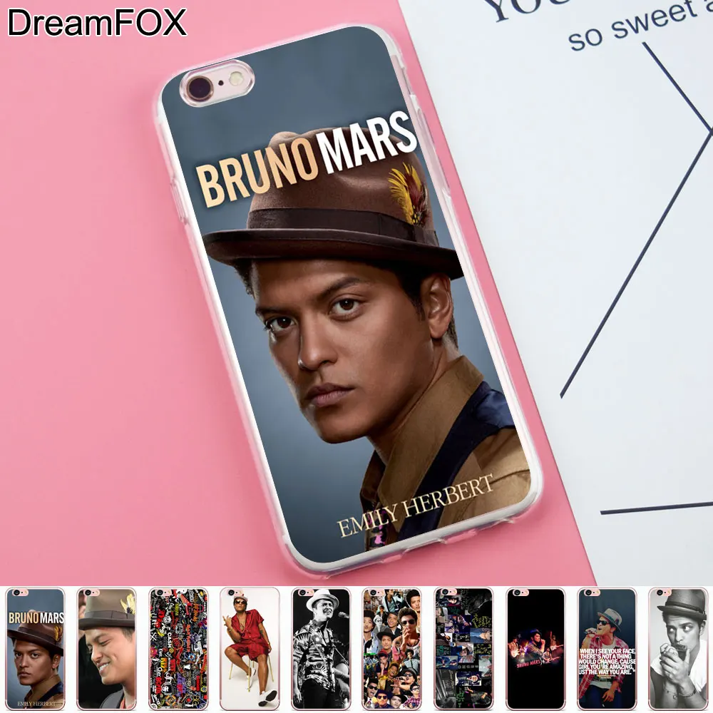 DREAMFOX K035 Bruno Mars музыкант Мягкий силиконовый чехол из ТПУ для Apple iPhone X XR XS Max 8 7 6 S плюс