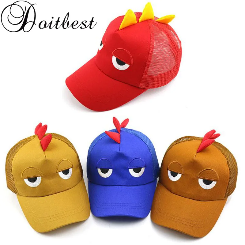 

Doitbest Korea Child HipHop Baseball Cap Summer dinosaur eyes kids Sun Hat mesh Boys Girls snapback Caps for 2 to 8 years old