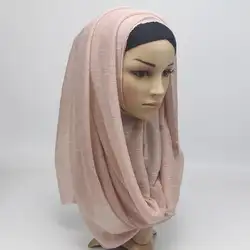 Длинный Шифоновый головной платок Sarves Hijabs для женщин, однотонный головной платок phasmina