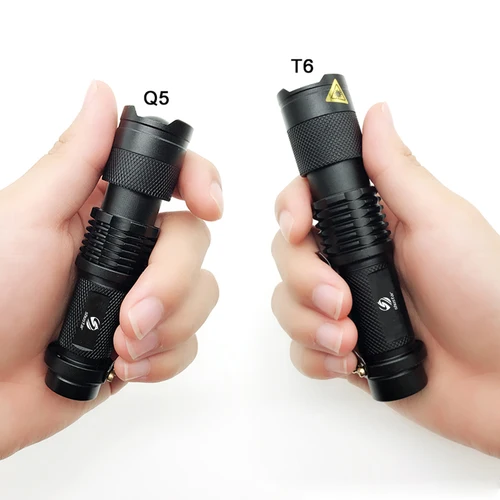 미니 LED 손전등 방수 LED 토치 조절 초점 플래시 라이트 램프 사용 모험, 캠핑에 대 한 14500 및 18650 배터리 2