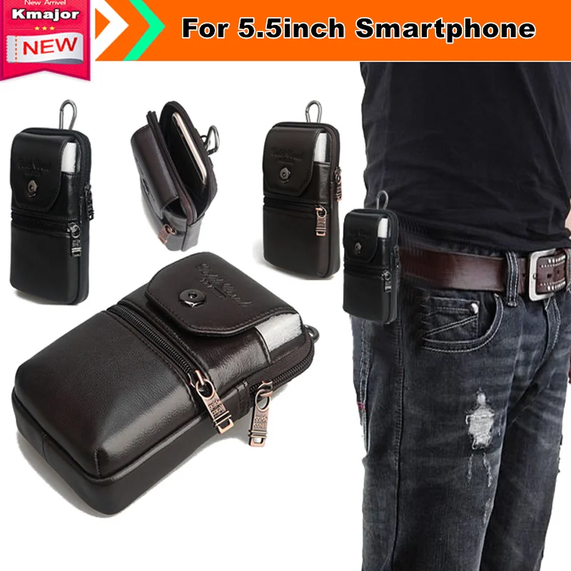 Genuine Leather Belt Clip Case Cover for TCL P561U Homtom HT7 Elephone P9000 P8000 Cubot Note