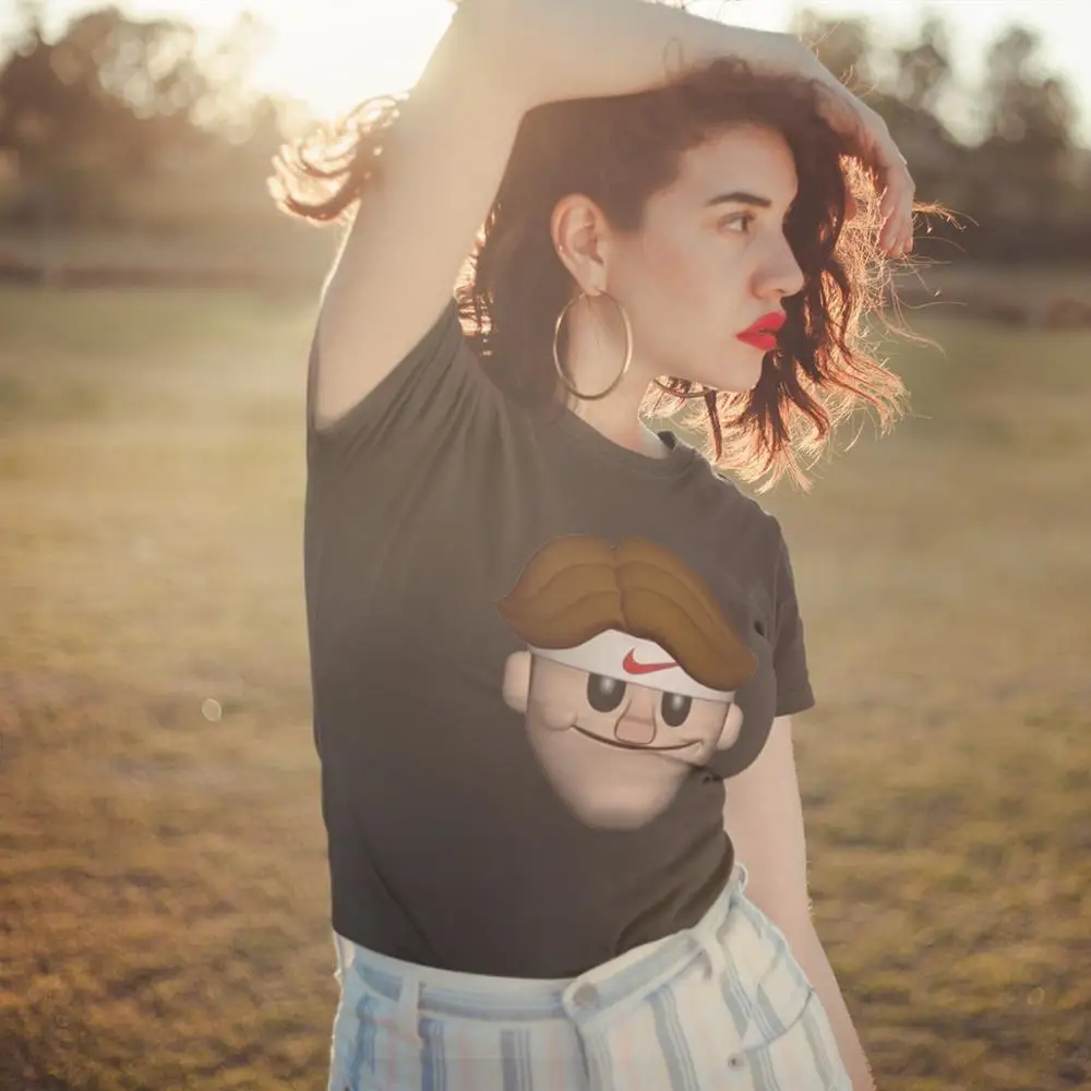 

Emoji T-Shirt SPORT ROGER FEDERER EMOJI T Shirt 100 Cotton Street Fashion Women tshirt Oversize Short-Sleeve Ladies Tee Shirt