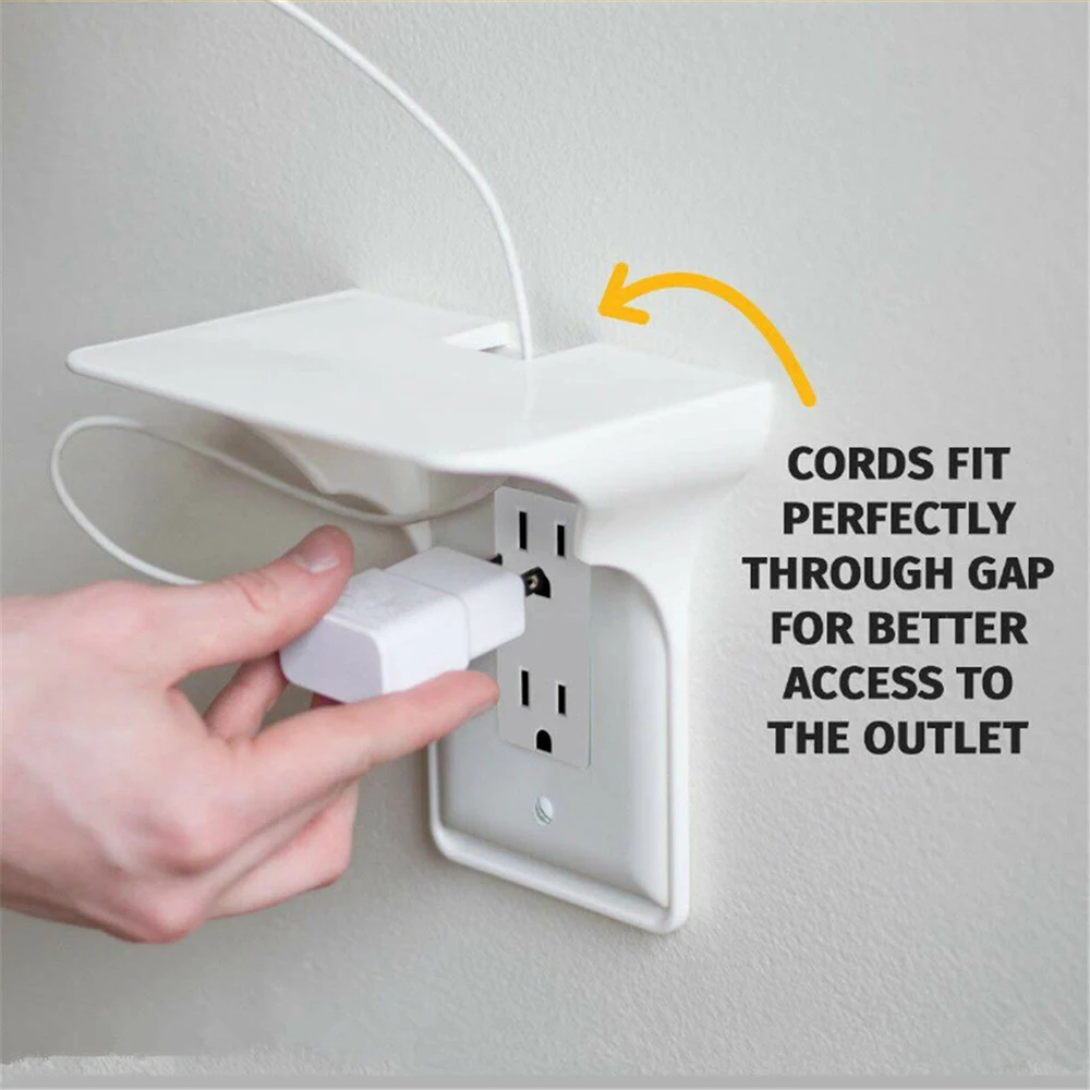 Multifunction Ultimate Outlet Telephone Easy Installation Wall Outlet Shelf Power Perch Shelf Washroom Charger Shaver Holder