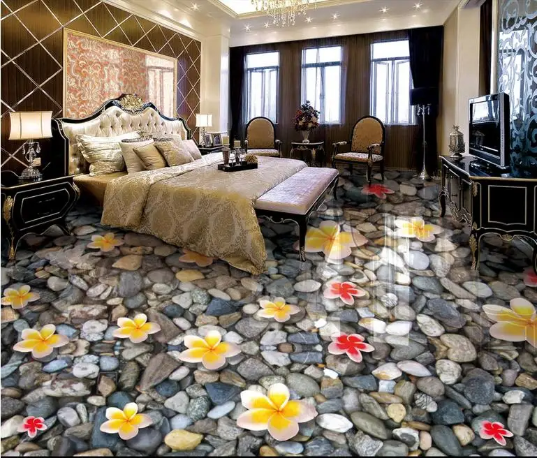 custom 3d floor tiles wallpaper Magnolia wallpapers for living room 3d