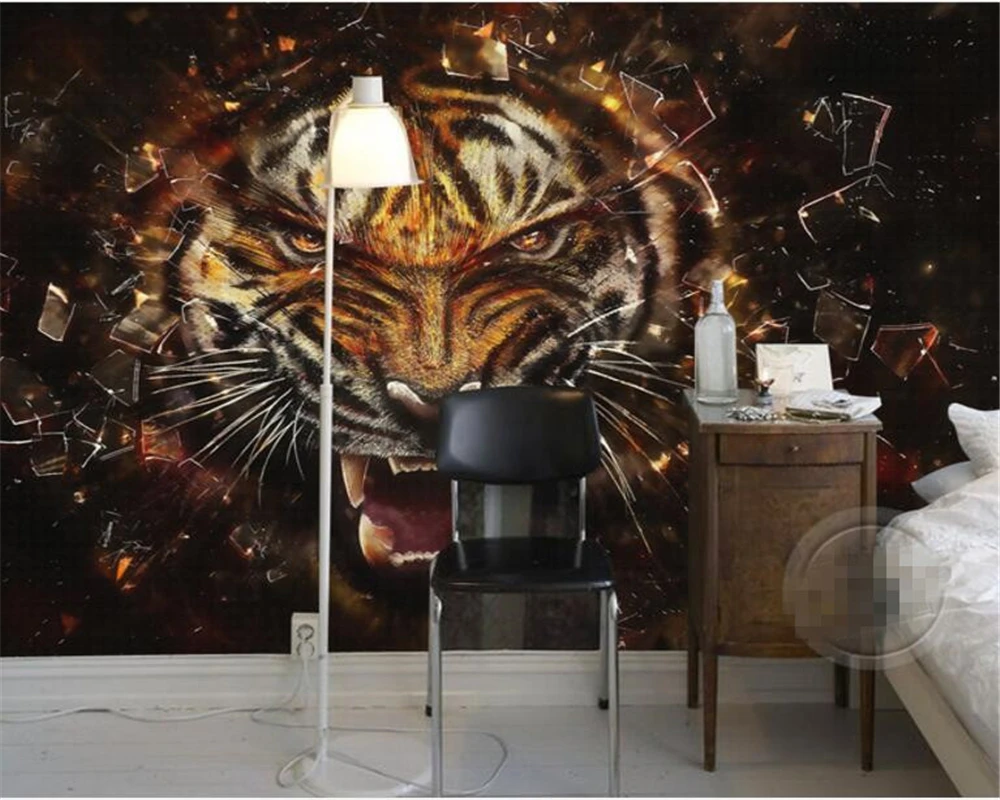 Toko Online Beibehang Custom Foto Dinding Macan Kertas HD Super