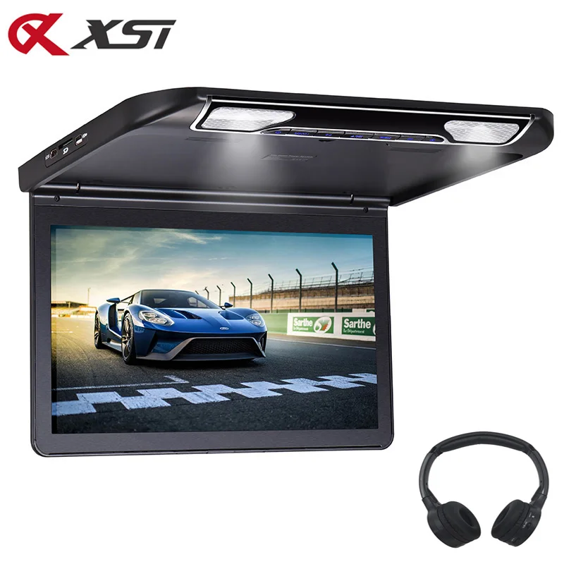 

XST 13.3 Inch Car Ceiling Flip Down Roof Mount Monitor with Full HD 1920x1080P Display MP5 Player HDMI USB SD IR FM Transmitter