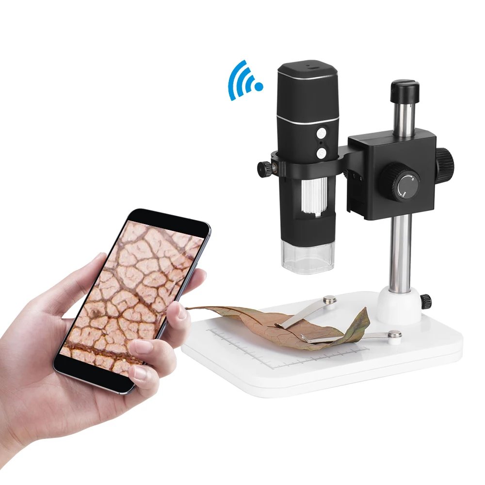 

KKmoon 500X Wireless Wi-Fi Digital Microscope Zoom 1.0MP Camera microscopio Magnifier 8-LED Light for iOS/Android Phone Tablet