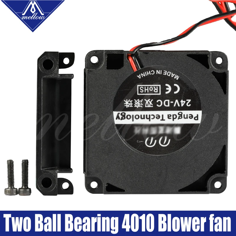 

Mellow 3D Printer fan 12V/24V 40*10mm 4010 Dual Bearing Blow Radial Extruder DC Cooling Turbo Fan Turbo Fan for CR10 Ender 3