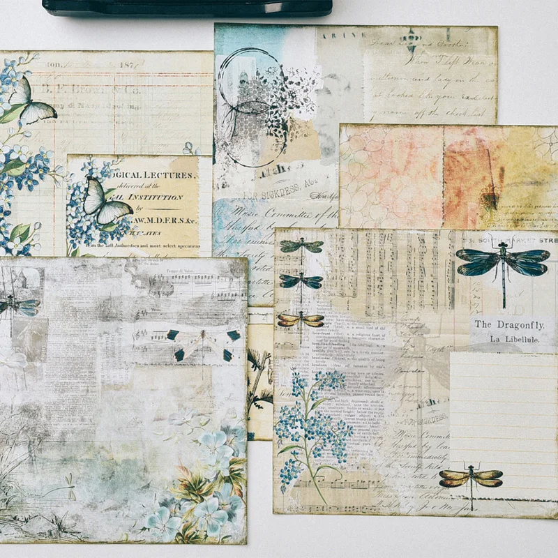 Borboleta do Vintage Material de Fundo Planta Flor Coruja Floresta Retro Carta Selo Pode Escrever Papel Ácido Sulfúrico Adesivo 18pcs - 8 Cheap Adesivos