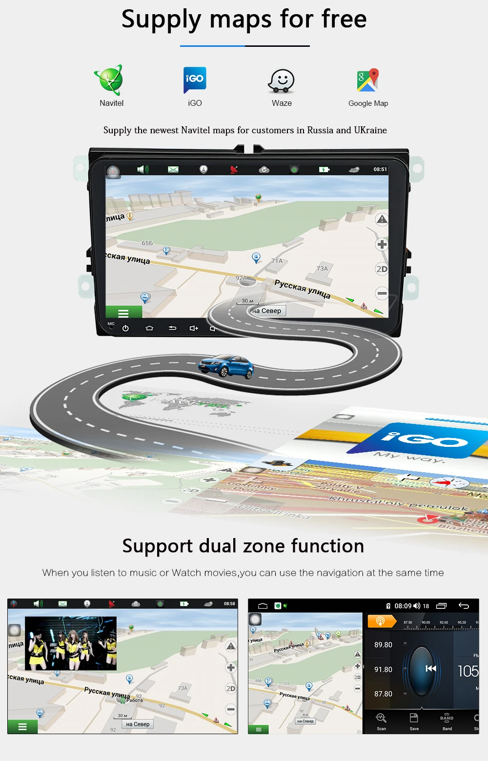 Top Funrover 2 Din Octa Core Android9.0 Car dvd gps multimedia stereo For Volkswagen Golf Polo B6 B7 Jett Radio navi DSP 4G 64G LTE 9