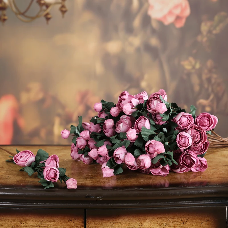 تأثيث المنزل الراقية غرفة المعيشة الديكور زهرة الكاميليا زهرة باقة المعقدة القديمة الأمريكية الجدول