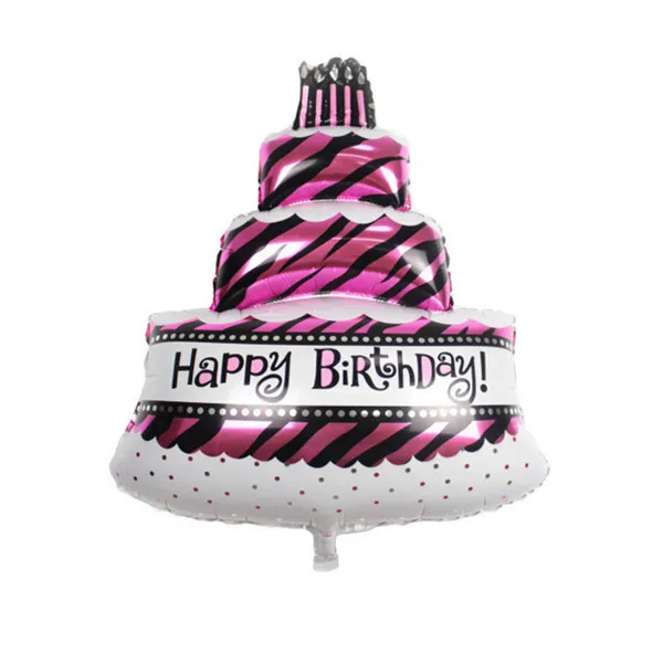 100*69 см Большой размер фольгированные шары для торта ко дню рождения с днем рождения украшения поставки детский душ надувные гелиевый воздух шары - Цвет: Розовый