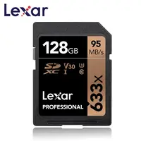 memory card 128gb Original Lexar  SD Card 128GB 633x SDXC carte sd cards 128 GB 95MB/s Professional Memory Card Class 10 For Digital SLR/HD Camera (1)