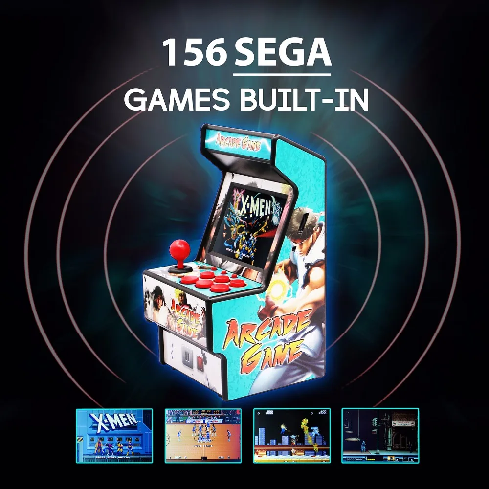 

2.8" Eye-Protected Screen Built in 156 Classic Games Mini Arcade Game Machine Support AV Output for Sega Portable Machine