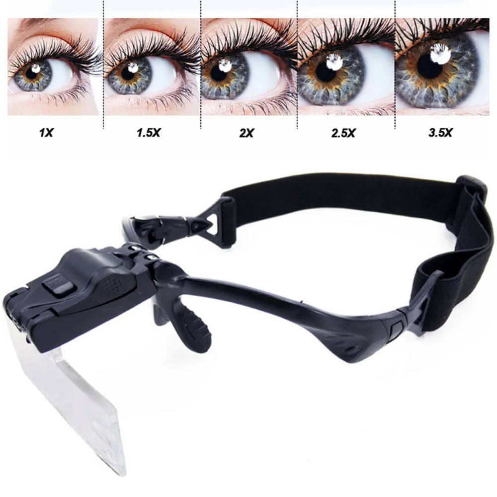 

Dazzling Girl Store Health and Beauty Eyelash Extension LED Light Magnifying Spec Glasses Hands Free Magnifier For Dropshipping