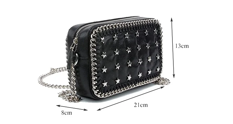 NIGEDU brand Small chain flap Crossbody Bag Female messenger bag Stella Star rivets Shoulder bag 2018 high quality Clutch purse Handbags (24)