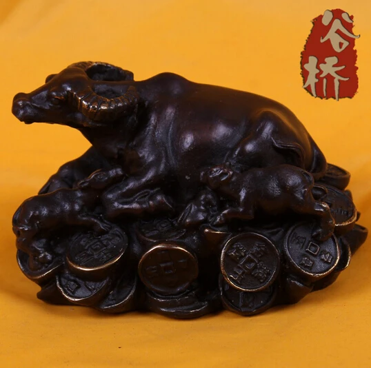 

B0601 417Bronze sculpture, topnew crafts small money, cattle decoration derlook lucky animal bronze sculpture, decoration statu