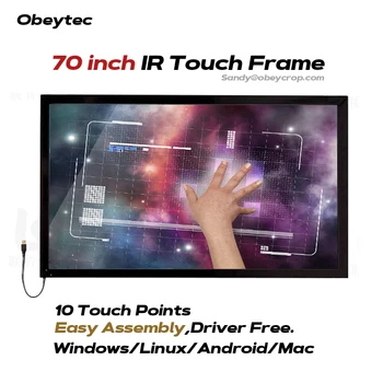 

obeytec 70 inches USB Multi Touch Frame, 10 Touches IR Touch Screen, Free Driver, Without Glass