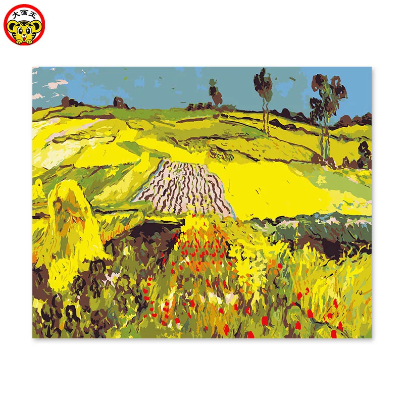 

painting by numbers art paint by number Digital oil color Van Gogh landscape field wheat field paintings by numbers on canvas p