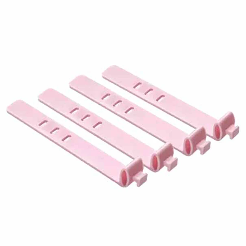4 шт. силиконовые Кабельные прихваты офисный стационарный Настольный набор аксессуары Принадлежности USB для обертывания данных шнур намотки провода протектор держатель - Цвет: pink