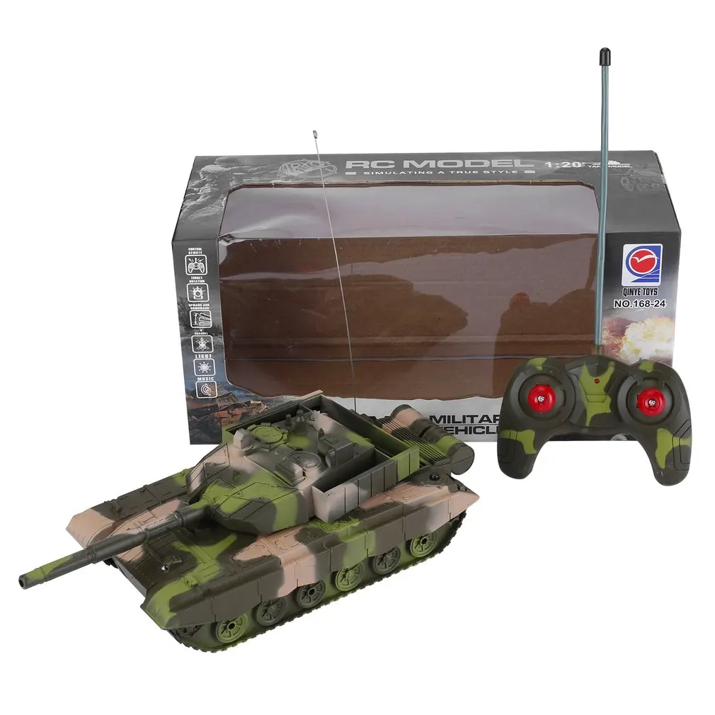 OCDAY 1:20 4CH Радиоуправляемый танк на радиоуправлении военный автомобиль бронированный боевой танк револьверный вращающийся светильник и музыка радиоуправляемые игрушки
