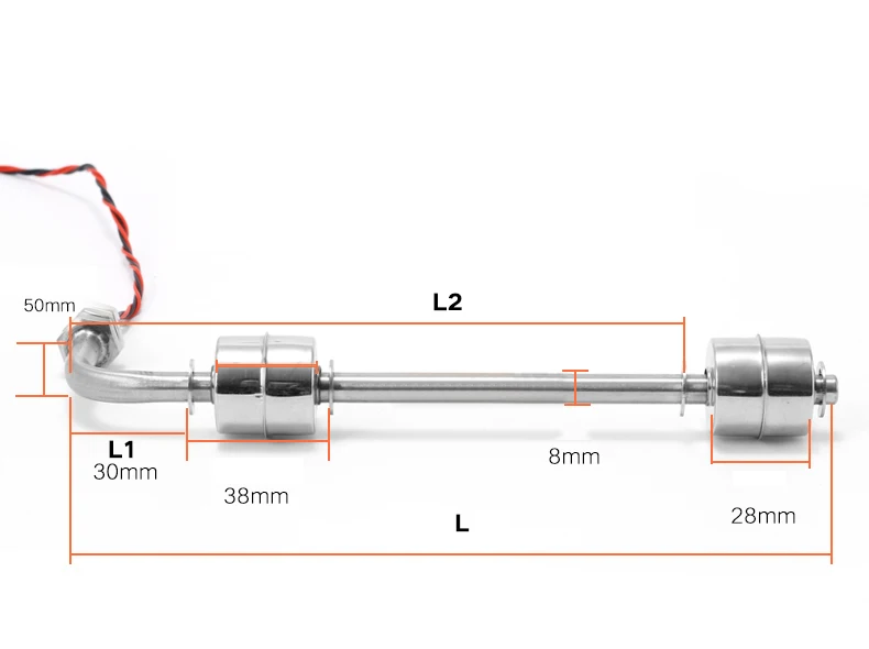 Сбоку L Форма Нержавеющая сталь небольшие плавающие жидкие позиционный переключатель уровня воды переключатель боковой позиции плавающий положение переключателя