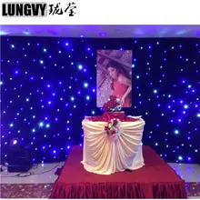 4 м* 6 М звездный СВЕТОДИОДНЫЙ занавес с белым и синим светодиодный тканевый занавес светодиодный Звездный DJ сценический свет