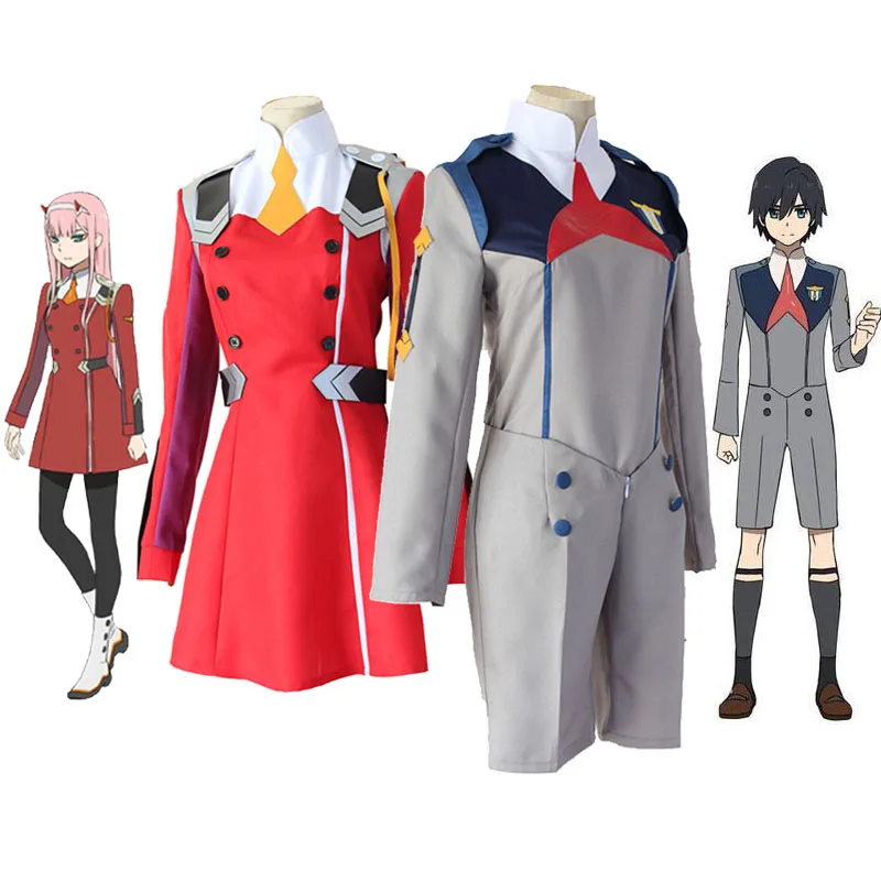 

DARLING in the FRANXX Cosplay HIRO ICHIGO Zero Two MIKU Costume KOKORO School Uniform Sets Suit Outfit for adults men women 2019