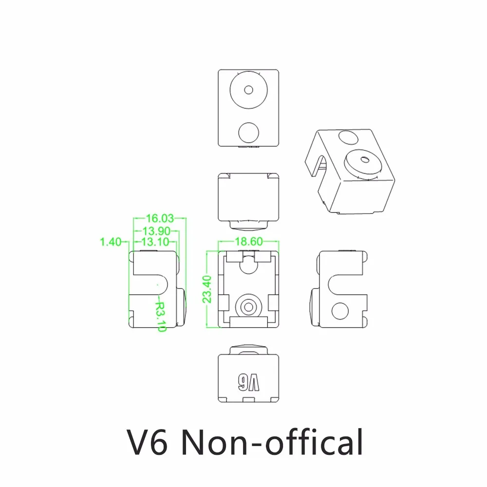 2 шт./лот V6 MK7 MK8 MK9 MK10 Volnaco силиконовый носок изоляция носок поддержка V6 J-head вулкан J-head MK8 MK9 MK10 экструдер