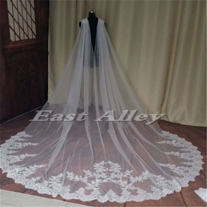 

New Ivory or White Lace Bridal Cloak Cathedral Length 300cm*250cm Wedding Cape