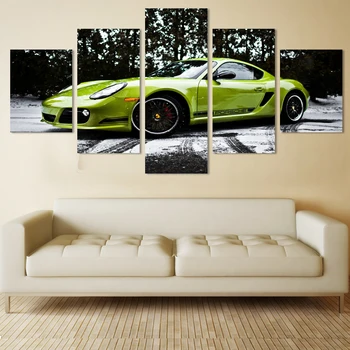

Green car Customised Paintings Wall Art Oil Canvas Print Home Decorative Pictures Living room decoration pictures