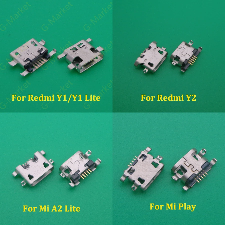 

2pcs For Xiaomi Mi A2 Lite /Mi Play/Redmi Y1 lite Y2 micro USB Charging Charge Port Connector Jack socket power plug Repair Part