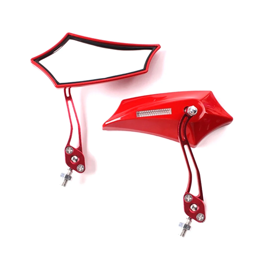 1 пара мотоцикл заднего вида боковое зеркало для мотоцикла ATV велосипед универсальный 8 мм/10 мм - Цвет: Красный