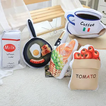 

1pc Creative Coffee Milk Plush Toys 3D Simulation Food Shape Plush Pillow Stuffed Sofa Cushion Home Decor Funny Gifts for Kids