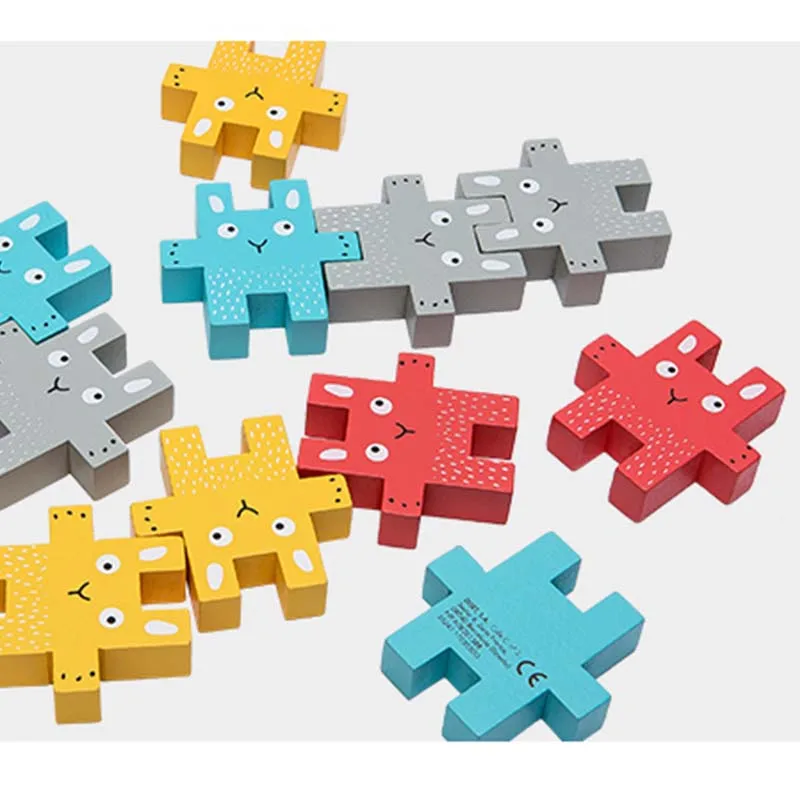 

Bunny Jenga Wooden Blocks For Children Giant Jenga Games Kids Baby Educational Toys Wooden Building Block Balance Wood Toys
