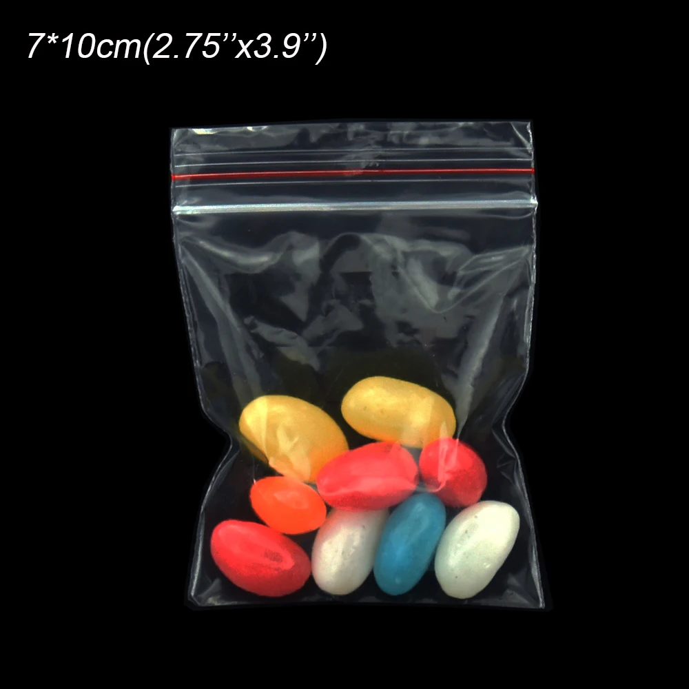 

500pcs/lot 7x10m Transparent Zip Lock Plastic Food Bag Grocery Accessories Storage Thin Poly Bags Flat Self Seal Plastic Bags