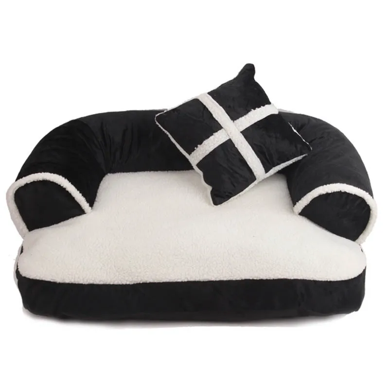 

Luxury Comfortable Pet Sofa Warm Soft Velvet Large Dog Bed Puppy House Kennel Cozy Cat Nest Sleepping Mat Cushion Pet Bedding