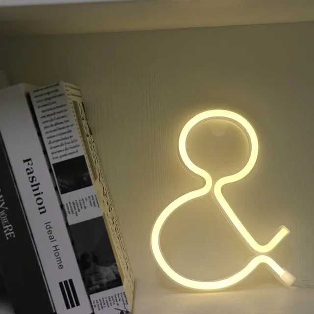Neon Alphabet Heart Lamp & And Love  LED Night Light