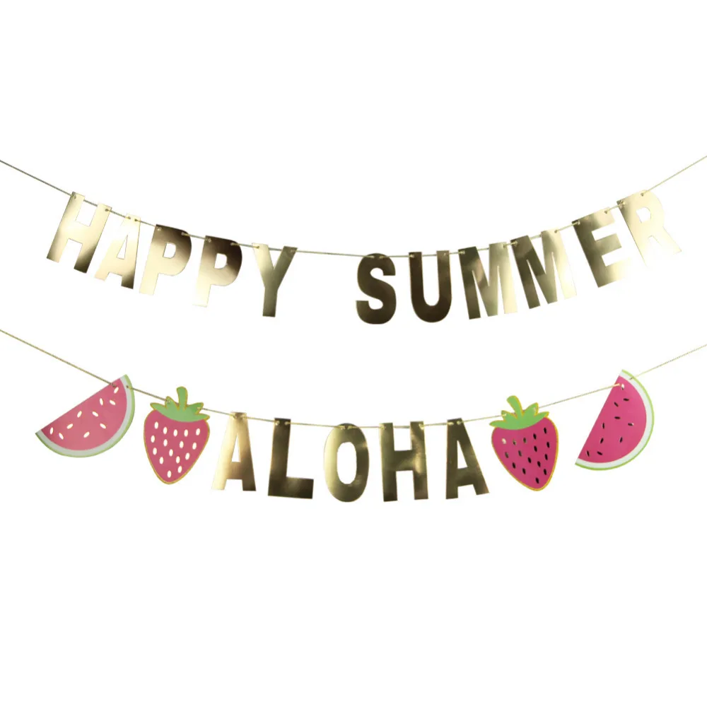 

DIY Letter Summer Banner Fruits Kit Beach Garland Pineapple Garland Tropical Hawaiian Birthday Showers Pool Party Flamingo
