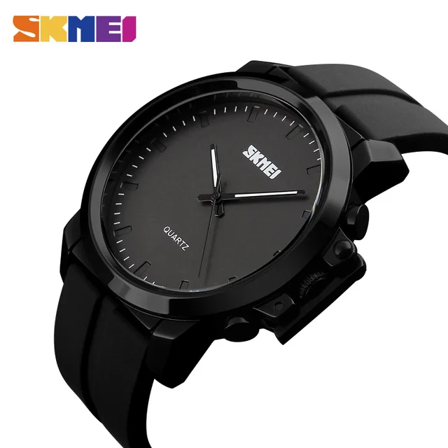 Quartz WristWatch Silicone Strap Waterproof Big Dial Simple Mens Watch