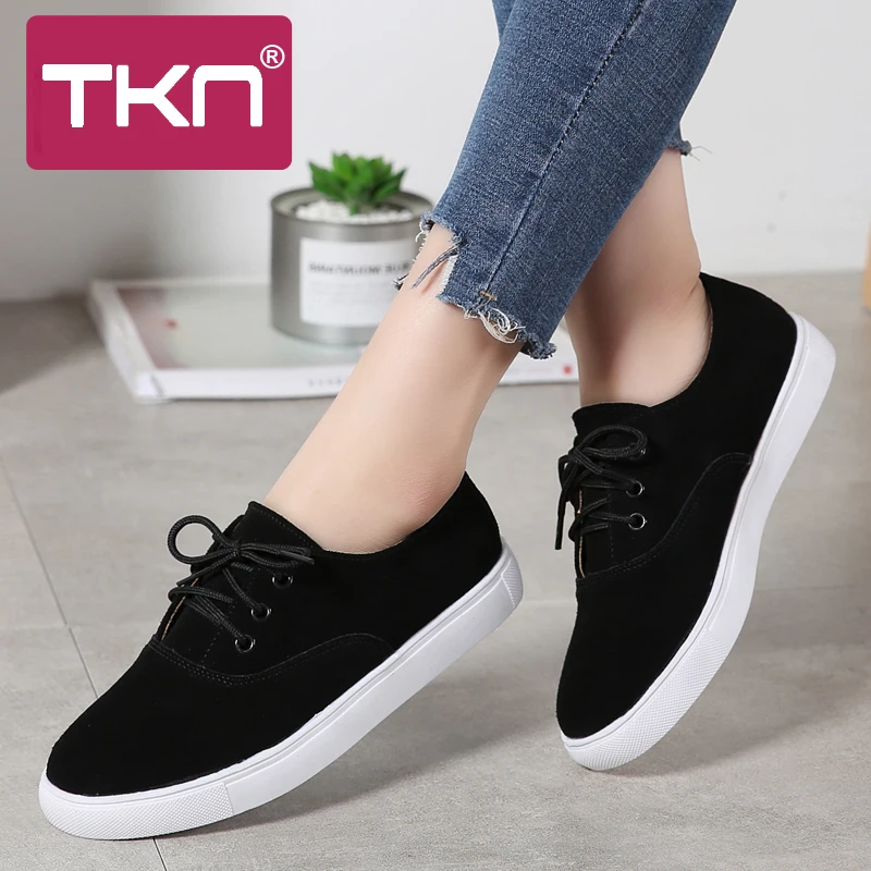 

2019 Spring women flats platform oxford shoes leather suede sneakers lace up chaussure femme round toe flats moccasins 1376-2